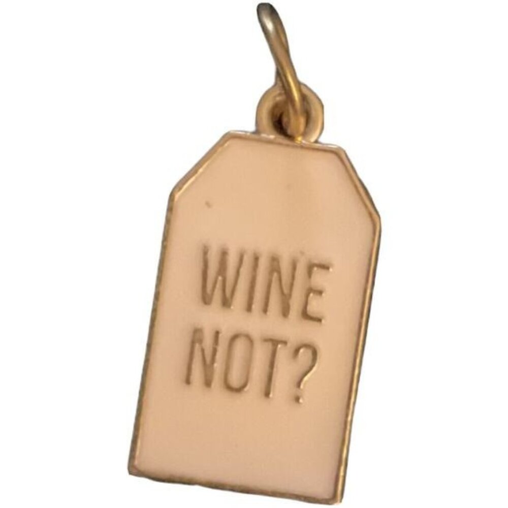 Wine Not? Gold Metal Wine Charm Pendant